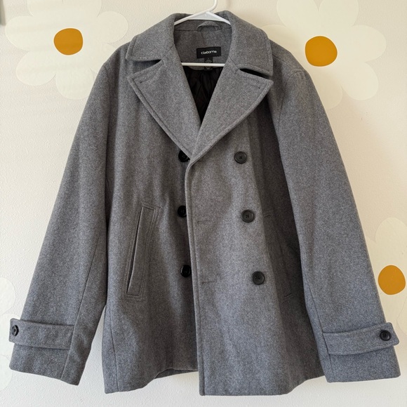 Claiborne Other - EUC Claiborne Men’s Wool Blend Gray Pea Winter Coat